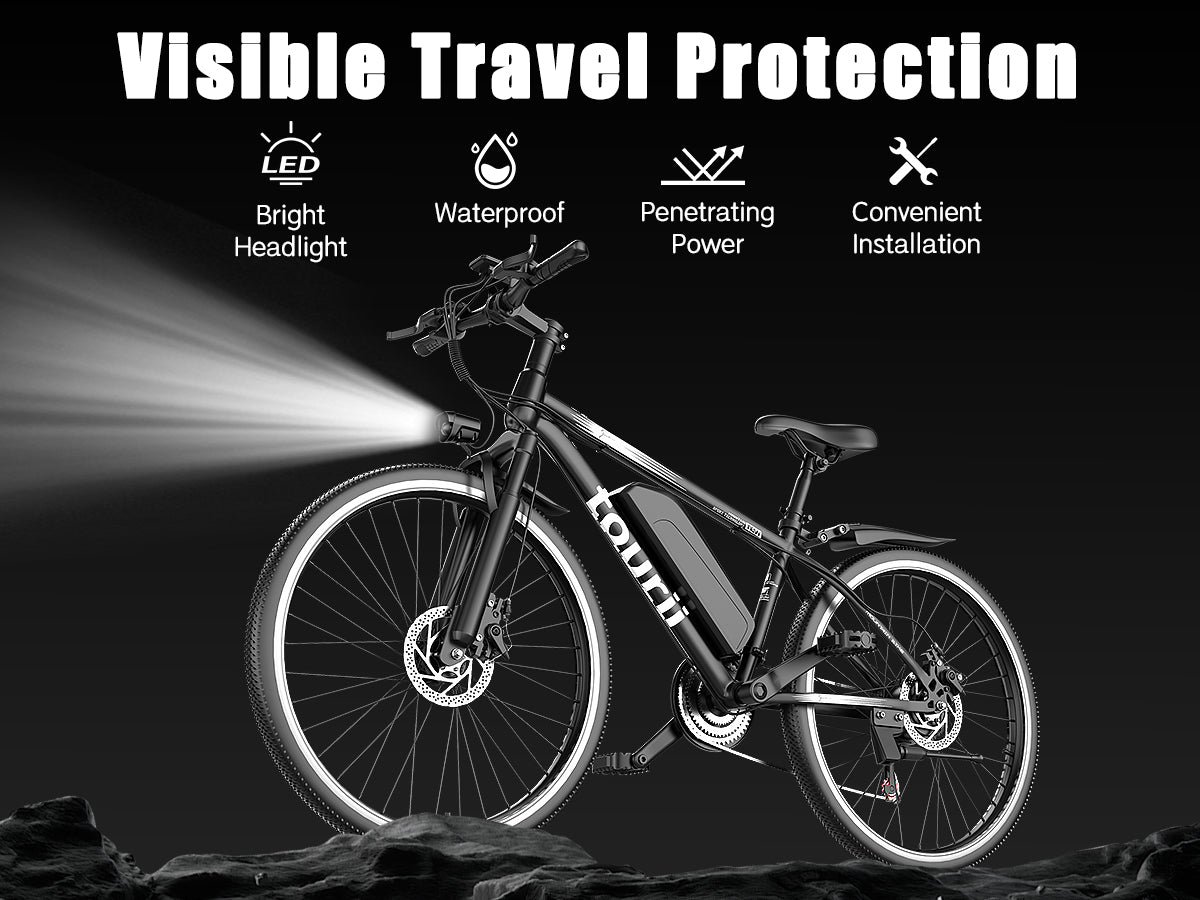 Tourii G26 Black 26-Inch High-Carbon Steel Frame Electric Bike
