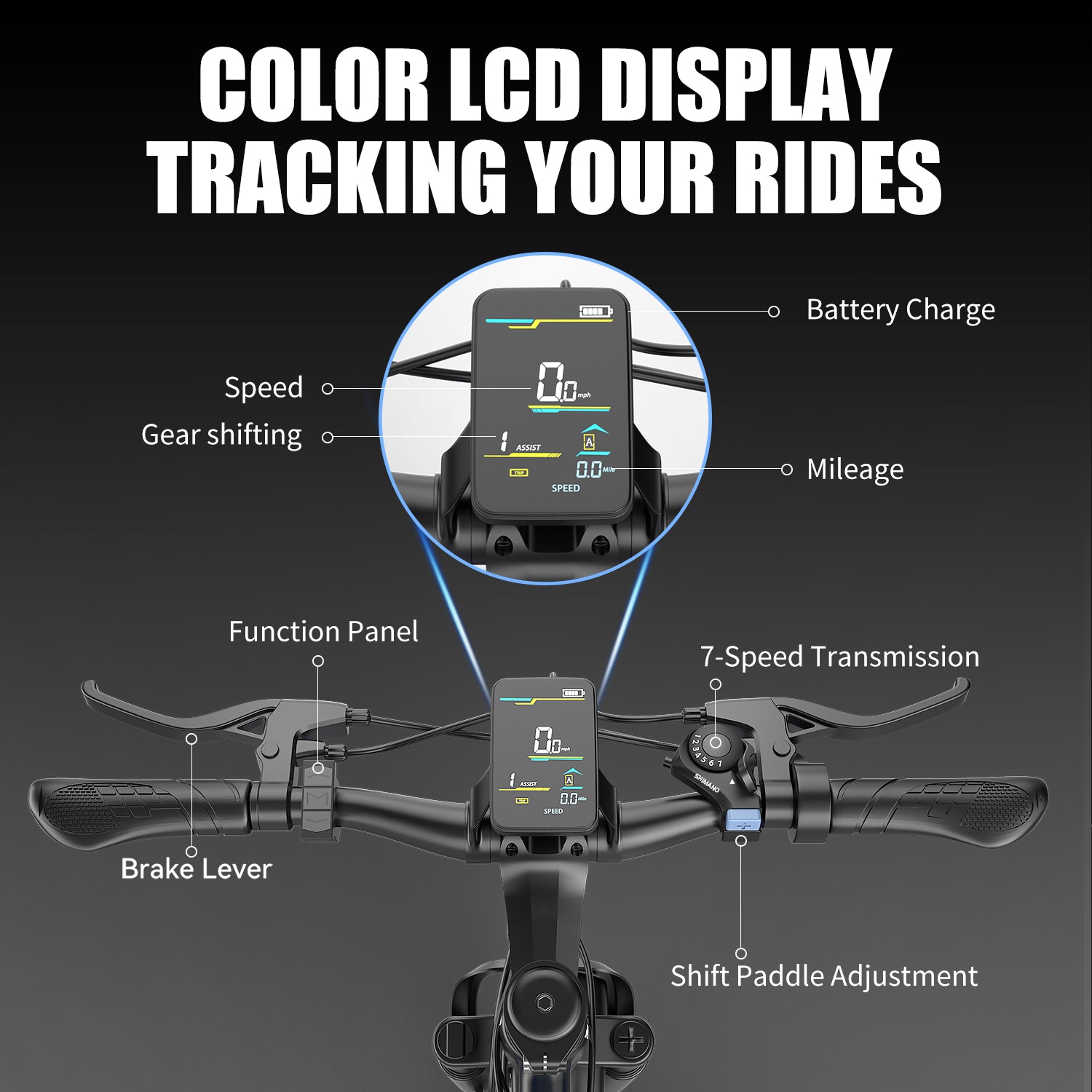 Tourii G26 Black 26-Inch High-Carbon Steel Frame Electric Bike