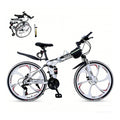 Tourii LH24/26 inch 24 speed folding mountain bike - high carbon steel frame, magnesium alloy integrated wheels, shock absorption function, suitable for both men and women
