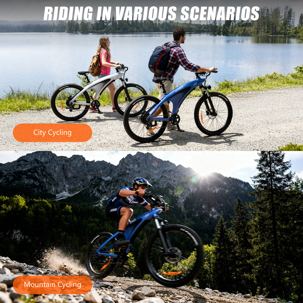 Tourii Q5 high-power mountain bike, off-road assisted variable speed adult commuting electric bike, aluminum alloy bike riding