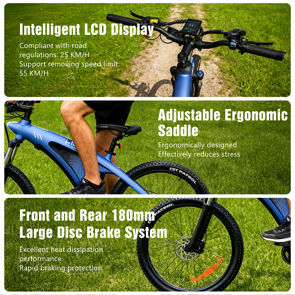 Tourii Q5 high-power mountain bike, off-road assisted variable speed adult commuting electric bike, aluminum alloy bike riding