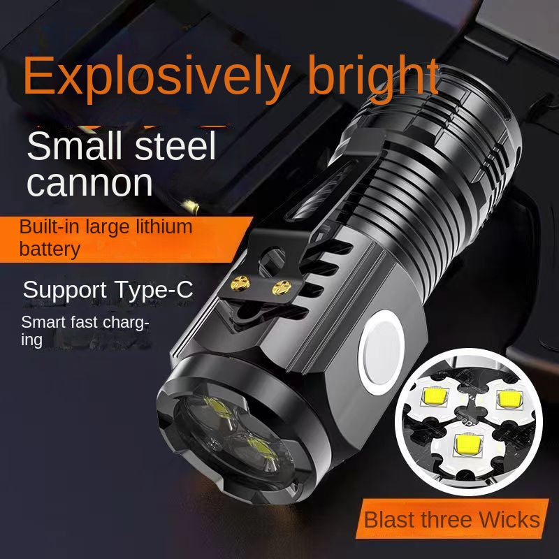 Mini Flashlight – Triple LED “Small Steel Cannon”